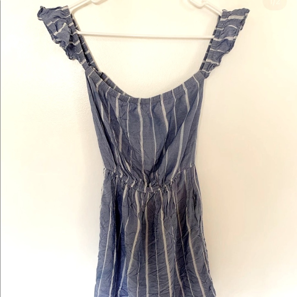blue striped dress !!